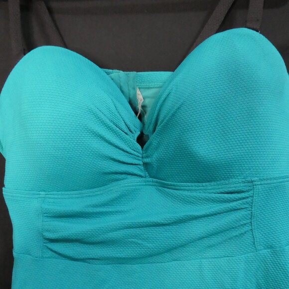 CACTUS | 2X | Stylish Turquoise Tankini Top | Back Hook Closure - Picture 4 of 14